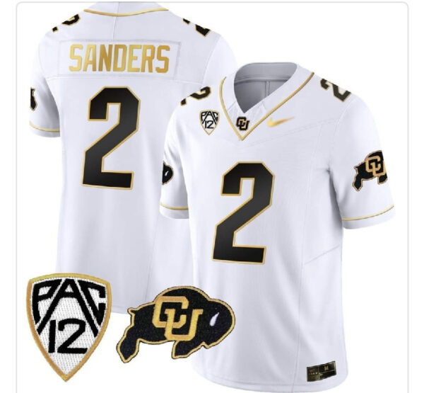 2023 Colorada Buffaloes #2 Shedeur Sanders White Vapor Limited Jerseys