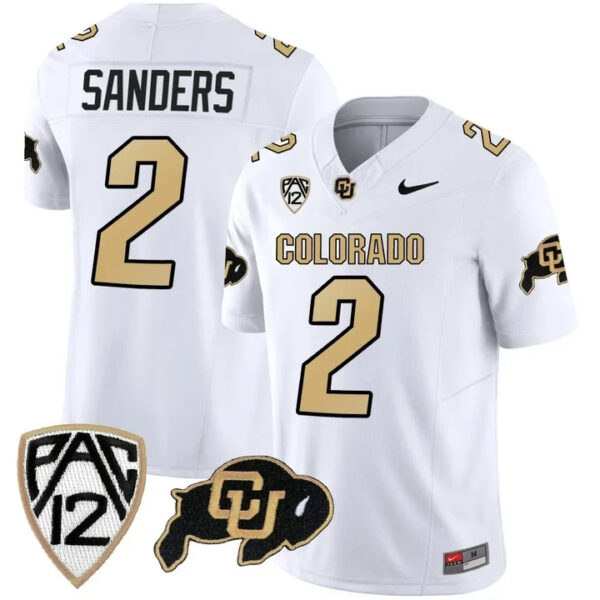 2023 Colorada Buffaloes #2 Shedeur Sanders White Vapor Limited Jersey