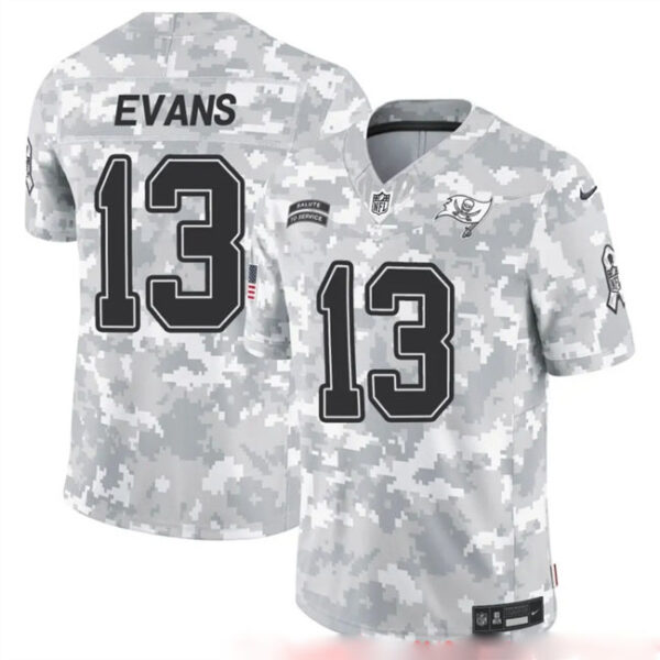 Men's Tampa Bay Buccaneers #13 Mike Evans 2024 F.U.S.E Arctic Camo Salute To Service Limited Stitched Football Jersey