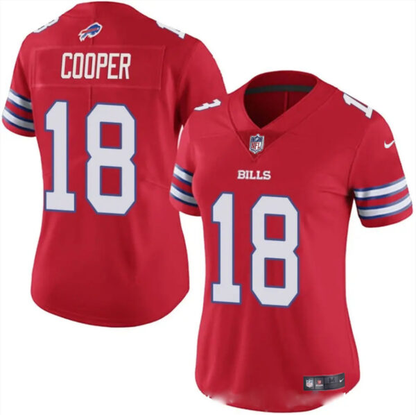 Women's Buffalo Bills #18 Amari Cooper Red Vapor Stitched Football Jersey(Run Small)