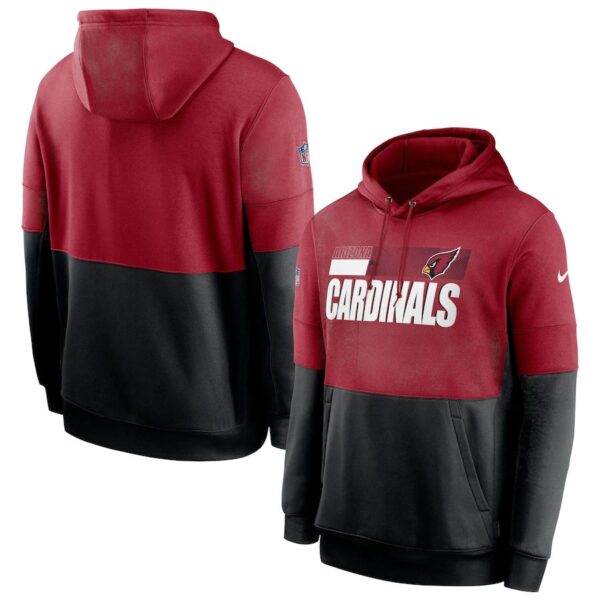 Arizona Cardinals Nike Sideline Impact Lockup Performance Pullover Hoodie Cardinal Black