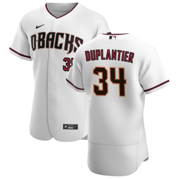 Arizona Diamondbacks #34 Jon Duplantier Men's Nike White Crimson Authentic Home Team MLB Jersey