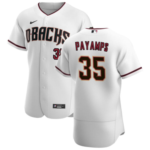 Arizona Diamondbacks #35 Joel Payamps Men's Nike White Crimson Authentic Home Team MLB Jersey