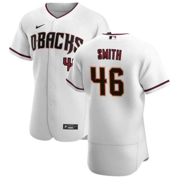 Arizona Diamondbacks #46 Riley Smith Men's Nike White Crimson Authentic Home Team MLB Jersey