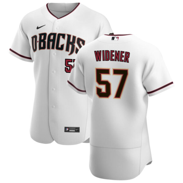 Arizona Diamondbacks #57 Taylor Widener Men's Nike White Crimson Authentic Home Team MLB Jersey