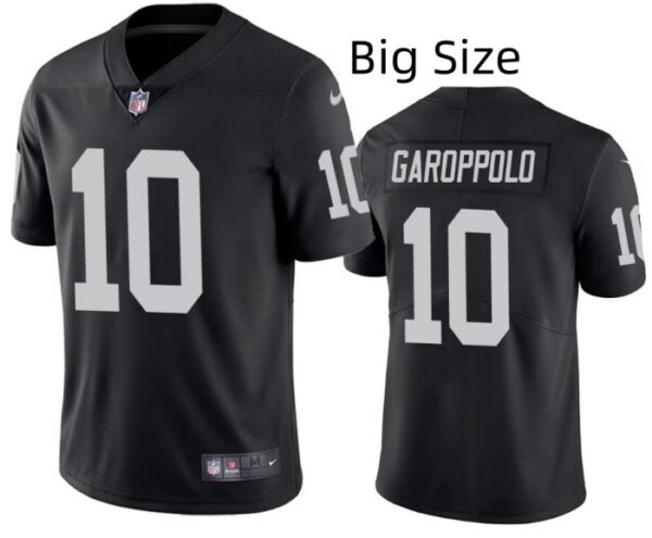 Big size Men's Las Vegas Raiders #10 Jimmy Garoppolo Black Vapor Untouchable Stitched Football Jersey