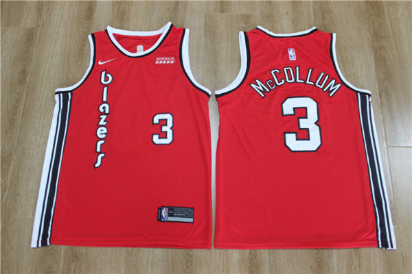 Blazers 3 C.J. McCollum Red Nike Swingman Jersey