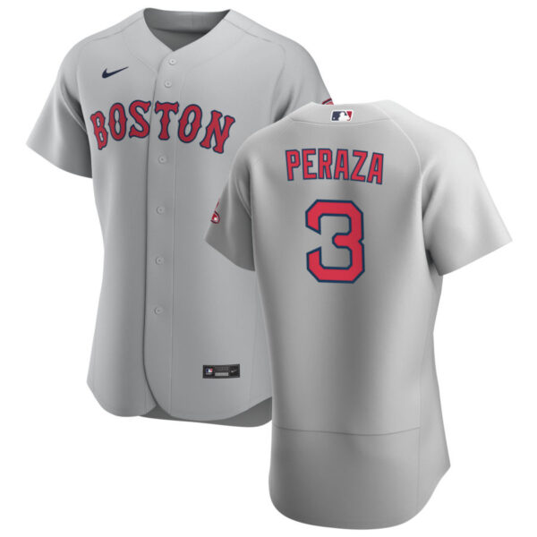 Boston Red Sox #3 Jose Peraza Men's Nike Gray Road 2020 Authentic Team MLB Jersey