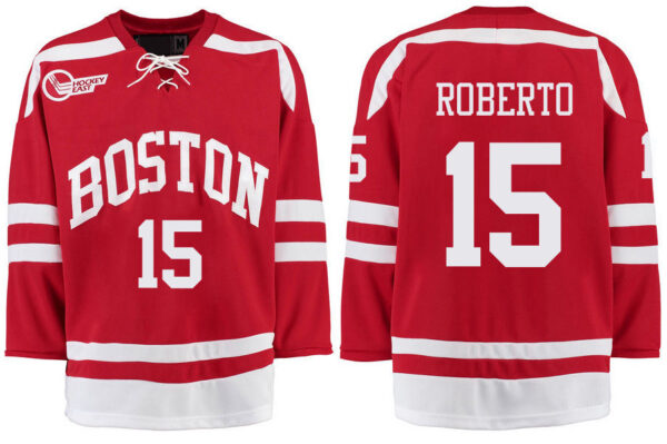 Boston University Terriers BU 15 Nick Roberto Red Stitched Hockey Jersey