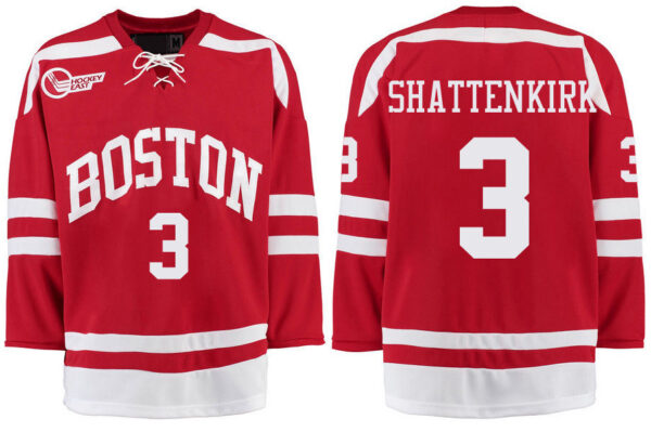 Boston University Terriers BU 3 Kevin Shattenkirk Red Stitched Hockey Jersey