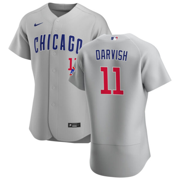 Chicago Cubs #11 Yu Darvish Men's Nike Gray Road 2020 Authentic Team Jersey