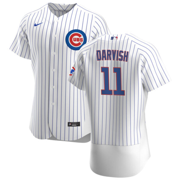 Chicago Cubs #11 Yu Darvish Men's Nike White Home 2020 Authentic Player Jersey