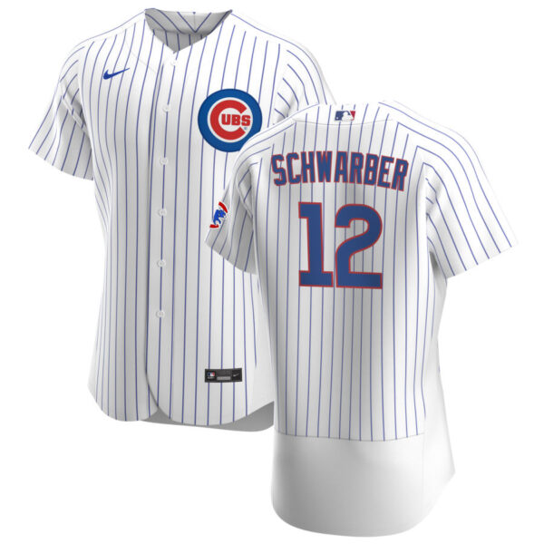 Chicago Cubs #12 Kyle Schwarber Men's Nike White Home 2020 Authentic Player Jersey