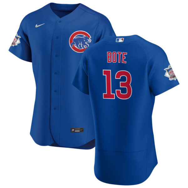 Chicago Cubs #13 David Bote Men's Nike Royal Alternate 2020 Authentic Player Jersey