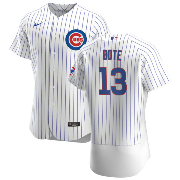 Chicago Cubs #13 David Bote Men's Nike White Home 2020 Authentic Player Jersey