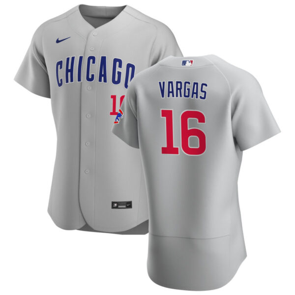 Chicago Cubs #16 Ildemaro Vargas Men's Nike Gray Road 2020 Authentic Team Jersey