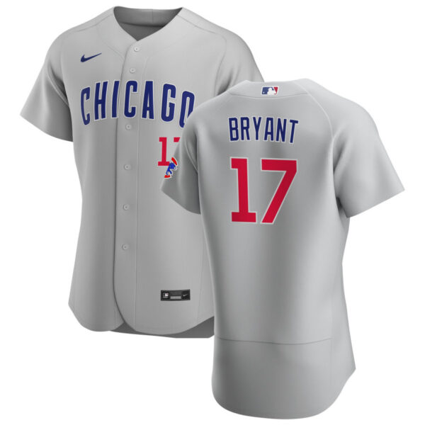 Chicago Cubs #17 Kris Bryant Men's Nike Gray Road 2020 Authentic Team Jersey