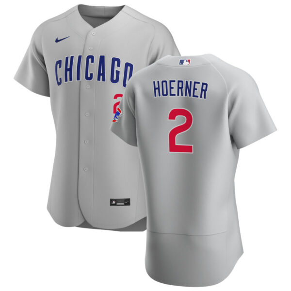 Chicago Cubs #2 Nico Hoerner Men's Nike Gray Road 2020 Authentic Team Jersey