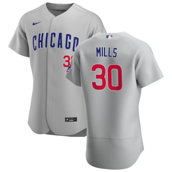 Chicago Cubs #30 Alec Mills Men's Nike Gray Road 2020 Authentic Team Jersey