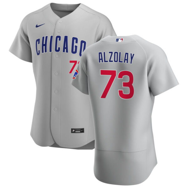 Chicago Cubs #73 Adbert Alzolay Men's Nike Gray Road 2020 Authentic Team Jersey