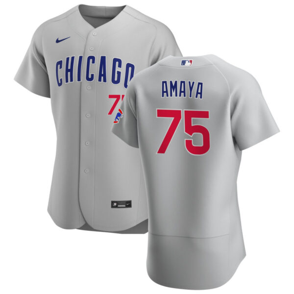 Chicago Cubs #75 Miguel Amaya Men's Nike Gray Road 2020 Authentic Team Jersey