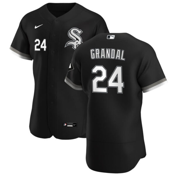 Chicago White Sox #24 Yasmani Grandal Men's Nike Black Alternate 2020 Authentic Player MLB Jersey