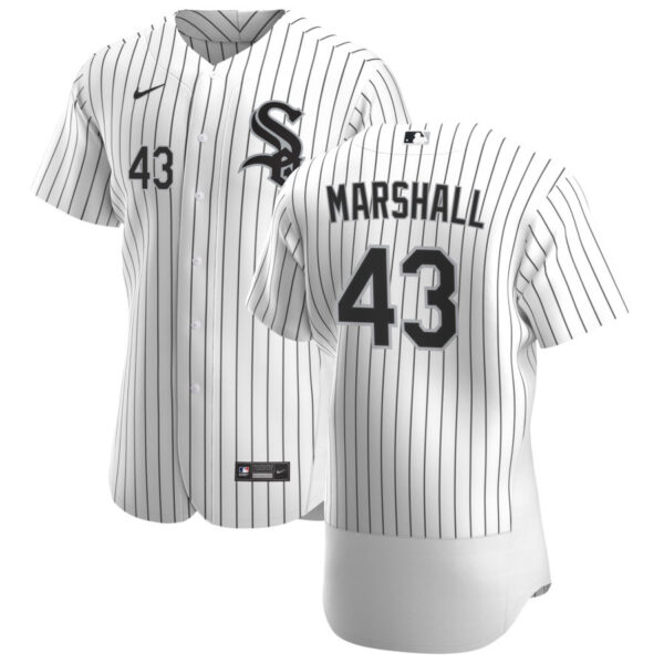 Chicago White Sox #43 Evan Marshall Men's Nike White Home 2020 Authentic Player MLB Jersey