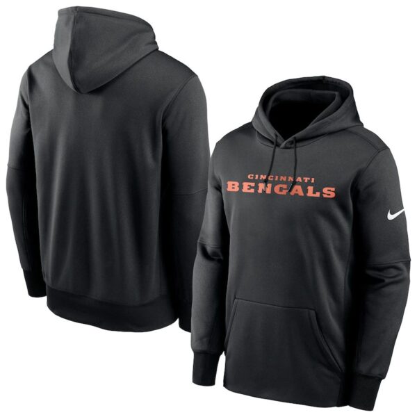 Cincinnati Bengals Nike Fan Gear Wordmark Performance Pullover Hoodie Black