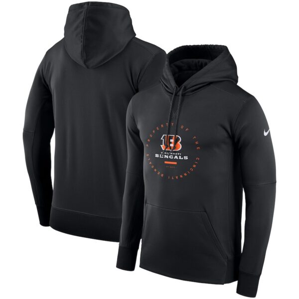 Cincinnati Bengals Nike Sideline Property Of Wordmark Logo Performance Pullover Hoodie Black