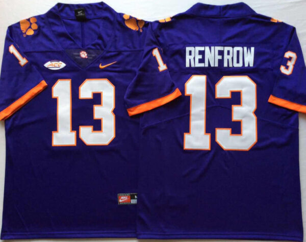 Clemson Tigers 13 Hunter Renfrow Purple Nike College Football Jersey