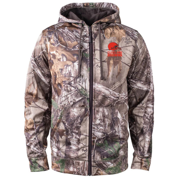 Cleveland Browns 2020 NFL Men's Realtree Camo Full-Zip Hoodie