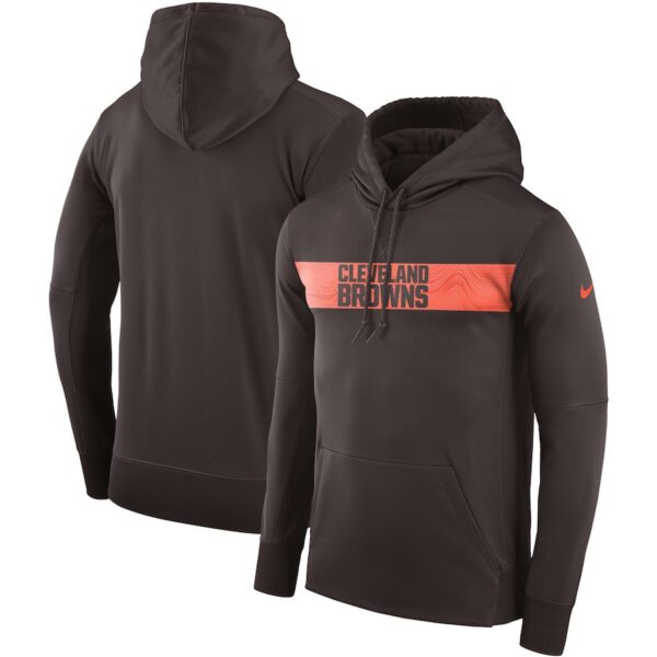 Cleveland Browns Nike Sideline Team Performance Pullover Hoodie Brown