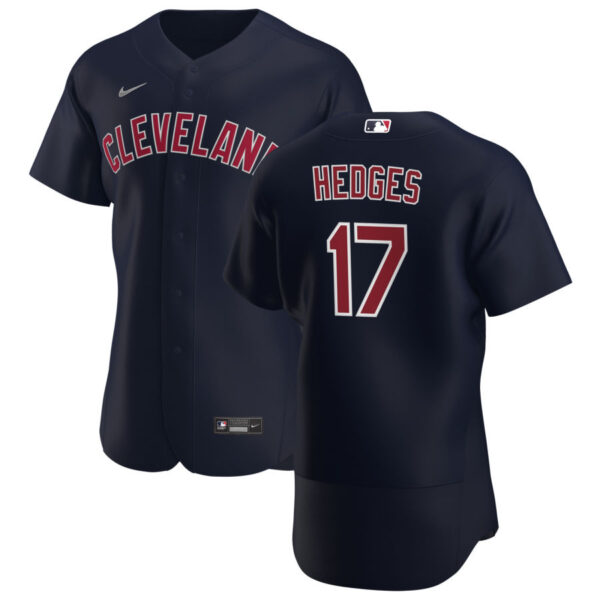 Cleveland Indians #17 Austin Hedges Men's Nike Navy Alternate 2020 Authentic Player MLB Jersey