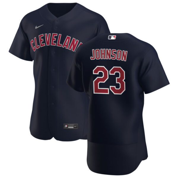 Cleveland Indians #23 Daniel Johnson Men's Nike Navy Alternate 2020 Authentic Player MLB Jersey