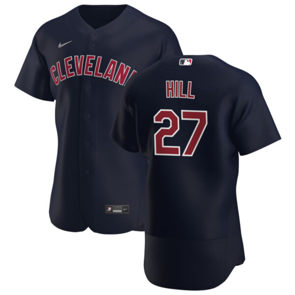 Cleveland Indians #27 Cam Hill Men's Nike Navy Alternate 2020 Authentic Player MLB Jersey