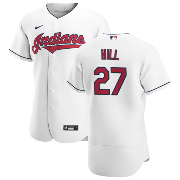 Cleveland Indians #27 Cam Hill Men's Nike White Home 2020 Authentic Team MLB Jersey