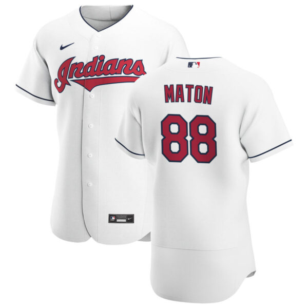 Cleveland Indians #88 Phil Maton Men's Nike White Home 2020 Authentic Team MLB Jersey