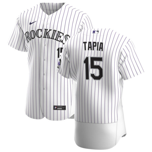 Colorado Rockies #15 Raimel Tapia Men's Nike White Home 2020 Authentic Player MLB Jersey