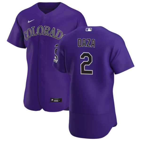 Colorado Rockies #2 Yonathan Daza Men's Nike Purple Alternate 2020 Authentic Player MLB Jersey