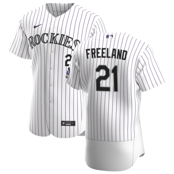 Colorado Rockies #21 Kyle Freeland Men's Nike White Home 2020 Authentic Player MLB Jersey