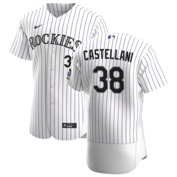 Colorado Rockies #38 Ryan Castellani Men's Nike White Home 2020 Authentic Player MLB Jersey