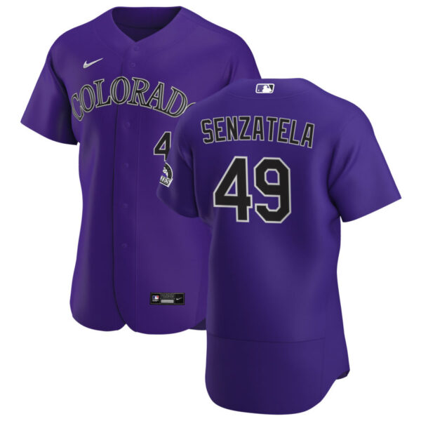 Colorado Rockies #49 Antonio Senzatela Men's Nike Purple Alternate 2020 Authentic Player MLB Jersey