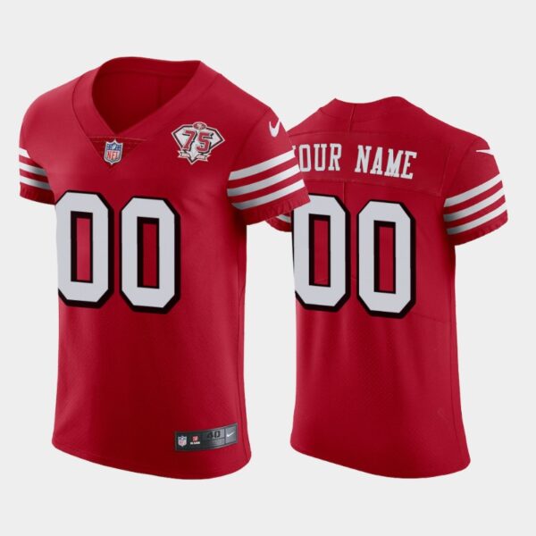 Custom Men's 49ers 75th Anniversary Red Vapor Elite Jersey