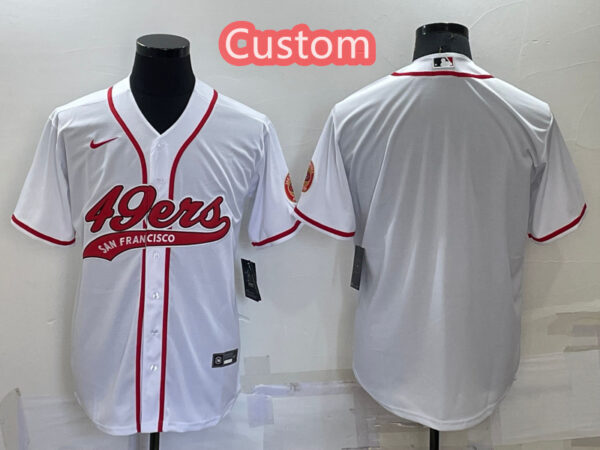 Custom Men's San Francisco 49ers White Cool Base Stitched Baseball Jersey