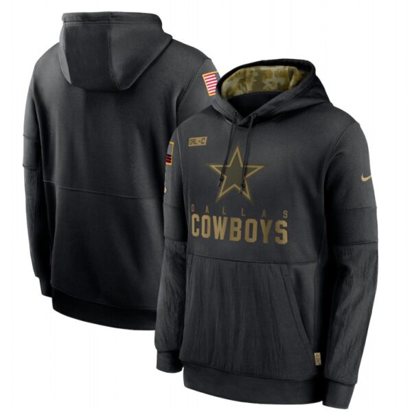 Dallas Cowboys Nike 2020 Salute to Service Sideline Performance Pullover Hoodie Black