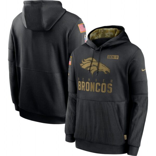 Denver Broncos Nike 2020 Salute to Service Sideline Performance Pullover Hoodie Black