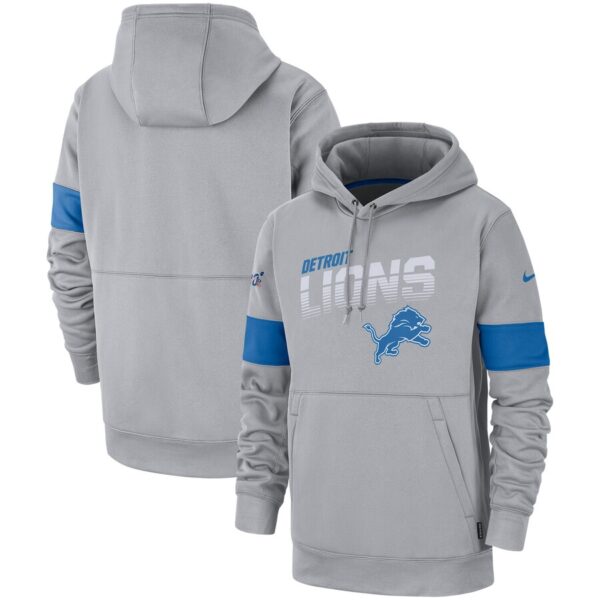 Detroit Lions Nike Sideline Team Logo Performance Pullover Hoodie Gray