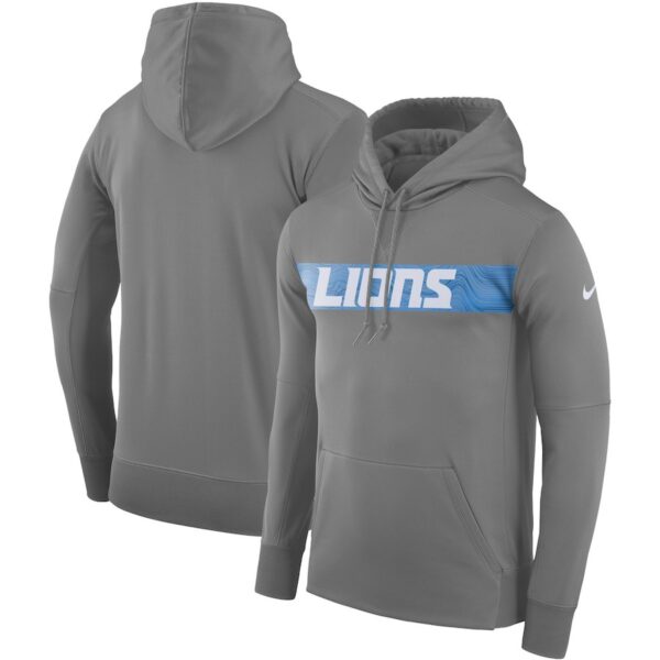 Detroit Lions Nike Sideline Team Performance Pullover Hoodie Gray