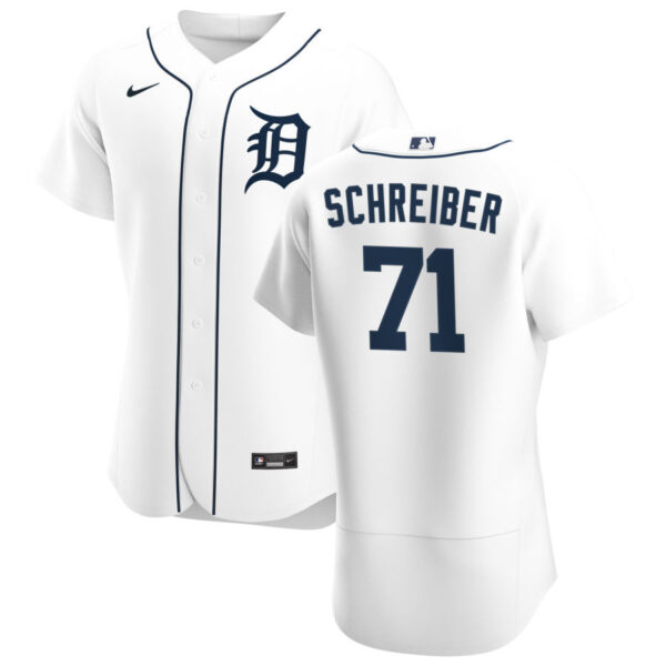 Detroit Tigers #71 John Schreiber Men's Nike White Home 2020 Authentic Player MLB Jersey