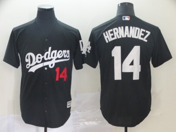 Dodgers 14 Enrique Hernandez Black Turn Back The Clock Cool Base Jersey